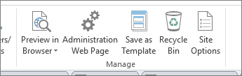 Manage site buttons