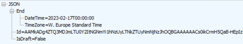 Screenshot of network trace