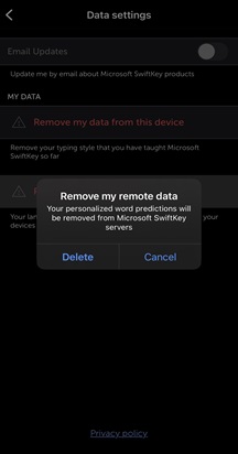 IOS Remove my remote data 3