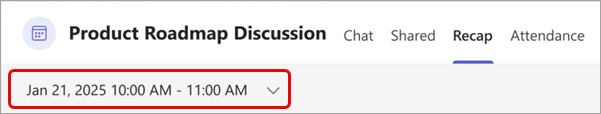 View of the meeting recap in Teams