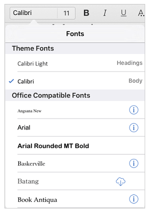 Font options