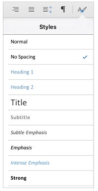 Format styles