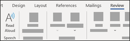 Select Read Aloud from the Review tab.