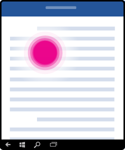 Art showing how to tap to place cursor in document