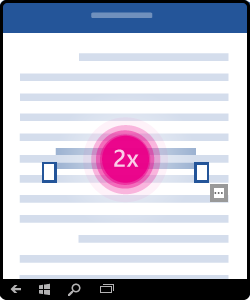 Art showing how to double-tap to select a word.