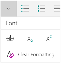 Font menu