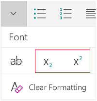 Subscript or superscript