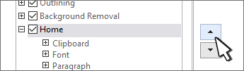 Select a tab and use the up/down buttons