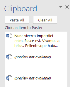 Select what you want to paste from the Clipboard