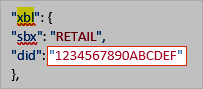 Screenshot of the device ID field in privacy settings