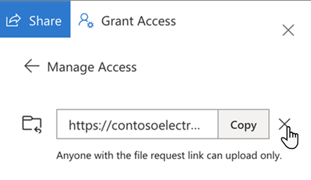 UI for stopping access to file requests
