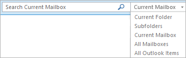 In Outlook, use the Search box or choose a mailbox list or a folder to find the Scope group.