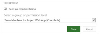 Show Options expanded