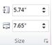 Size group of the Picture Tools tab in Publisher 2010