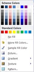 WordArt shape fill options in Publisher 2010