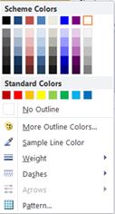 WordArt shape outline formatting options in Publisher 2010