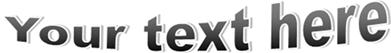 WordArt showing the warp effect in Publisher 2010
