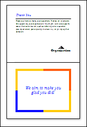 Two-page spread in a top fold greeting card