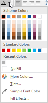 Font color palette