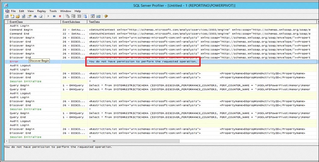 Describe the error from SQL Profile Trace