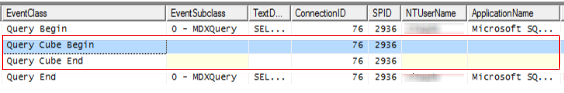 SSAS 2014 Profiler screen shot