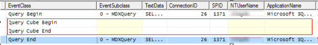 SSAS 2016 Profiler screen shot