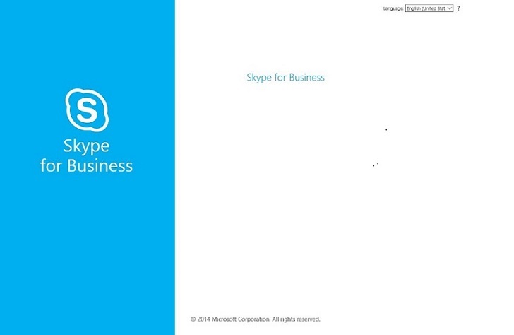 A blank page image when you join a meeting through a Skype for Business meeting url