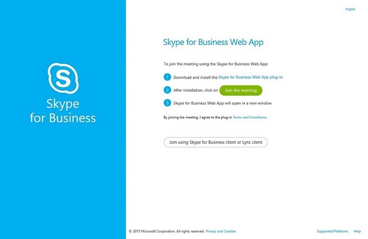 A workaround image when you cannot join a meeting through a Skype for Business meeting url
