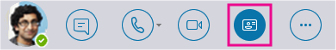 Quick Contact Card button
