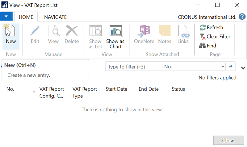 Screenshot for the VAT Report List window