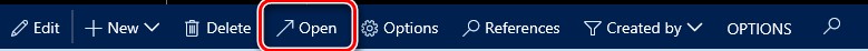 This image shows how to click on the Open button on the Main menu.