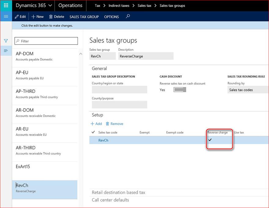 This image shows you how to reverse charge on sales tax transactions.