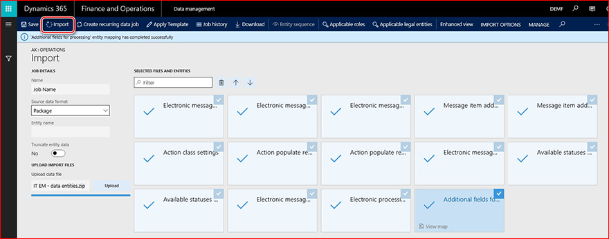 This image shows you how to setup the Electronic Messages functionality.
