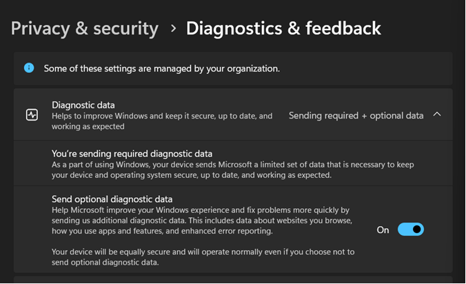 Diagnostics & feedback