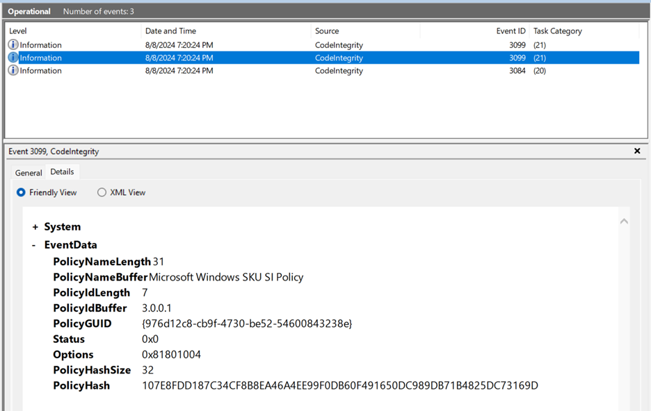 Microsoft Windows SKU SI Policy