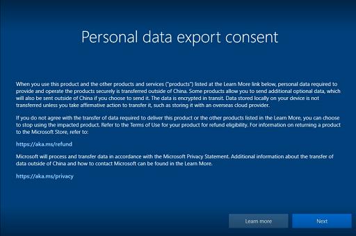 Windows 10 Privacy page