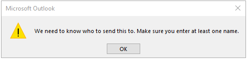 Task error We need to know who to send this to