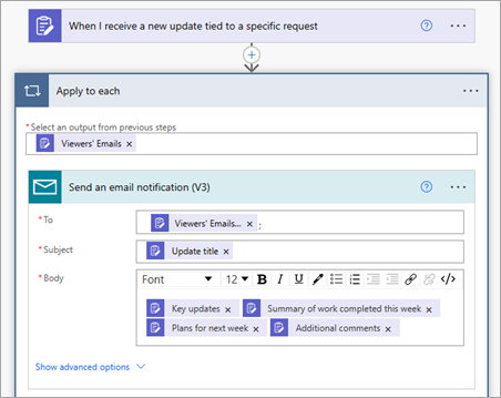 Adding Viewers Emails to the To line in the flow using dynamic content