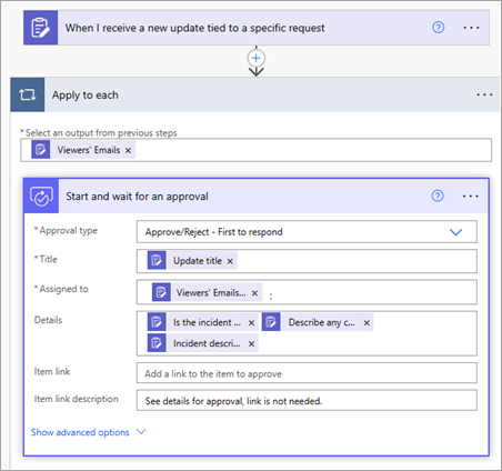 Set up a flow to get approval for an update submission