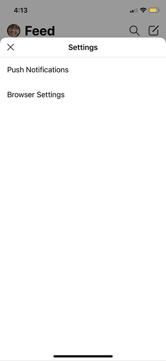 mobile profile settings