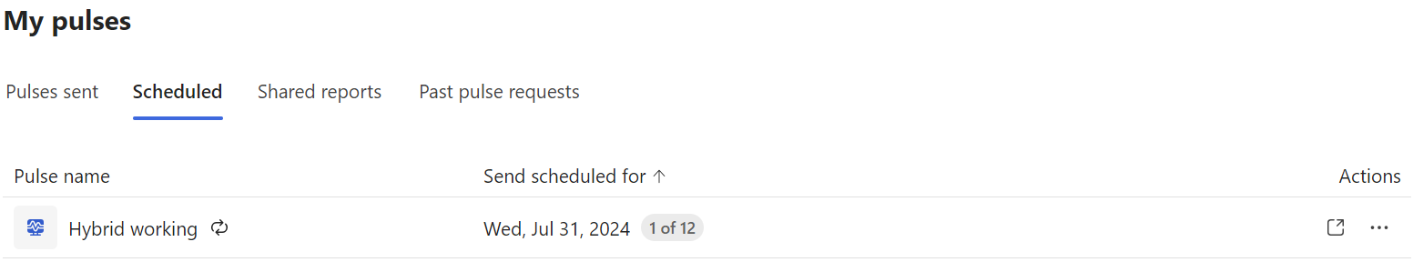 Scheduled recurring hybrid working Pulse