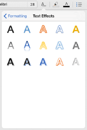 Text effects