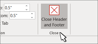 The Close Header button