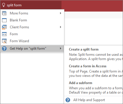 Getting help in Access