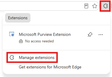 Screenshot of Manage Extensions.