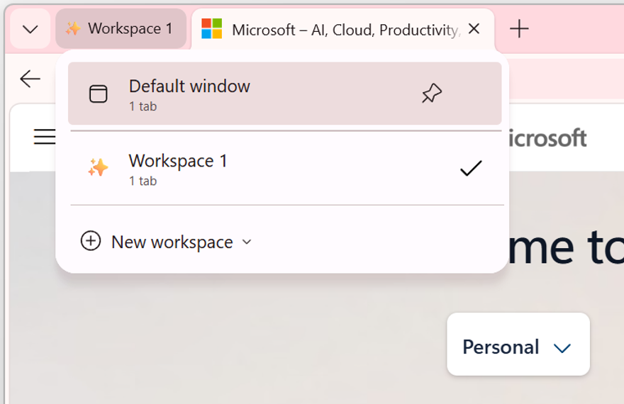Screenshot of desired workspace window.