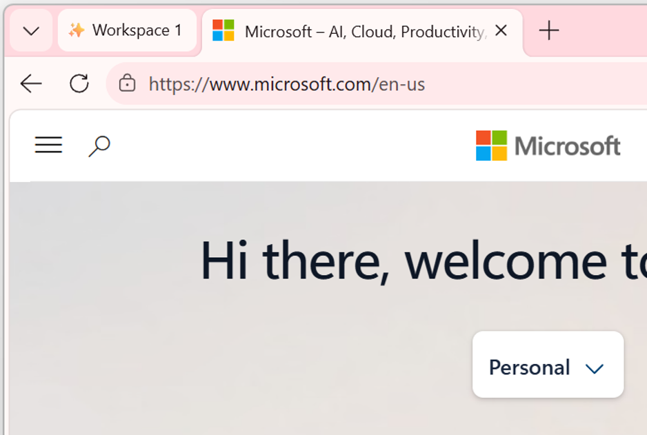 Screenshot of workspace window.