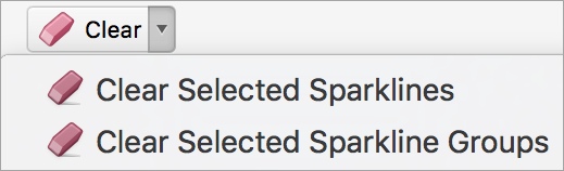 Options for clearing sparklines