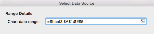 Screenshot that shows select the data range for a chart.