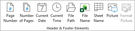 Headers & Footers Design Ribbon tab